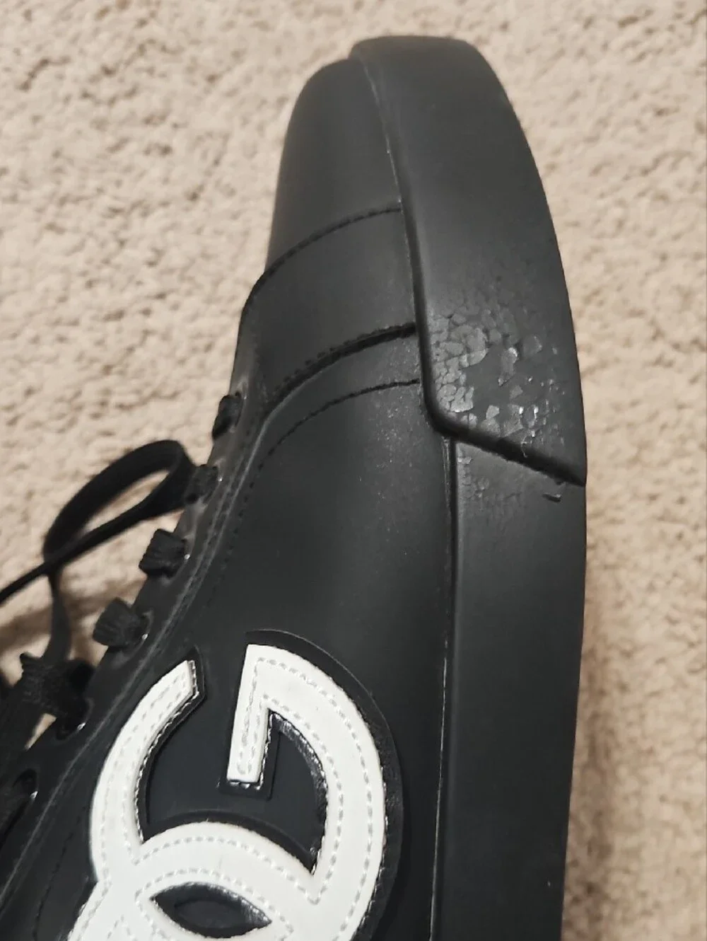 Dolce & Gabbana Black Lace-Up Sneakers with White Logo Patch